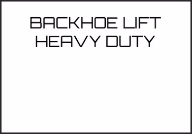 Picture for category BACKHOE LIFT HEAVY DUTY