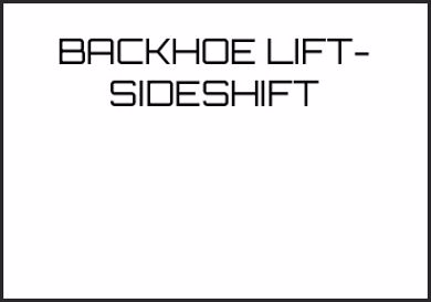 Picture for category BACKHOE LIFT- SIDESHIFT